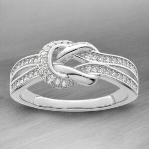 CZ Knot Ring in 925 Sterling Silver